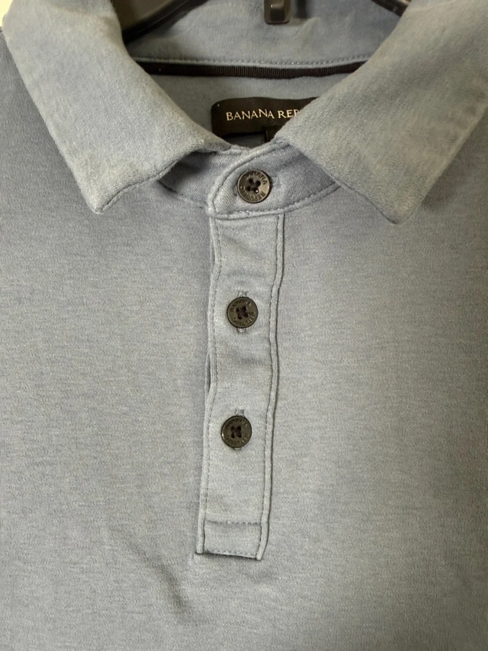 Banana Republic Polo Shirt Blue Cotton Short Sleeve Classic Mens Large